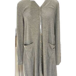 Naggoo Cardigan Sweater Women’s Size Medium Color Gray Long Sleeve Button Up
